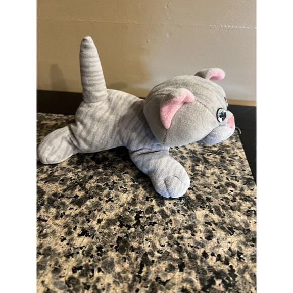 Pound Puppies Purries Purry Kitty Cat 7" Tonka Grey Tiger Stripe Tabby Vintage - Picture 8 of 8